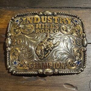 Industry Hills Rodeo Champion Gold & Silver Belt Buckle - 2018